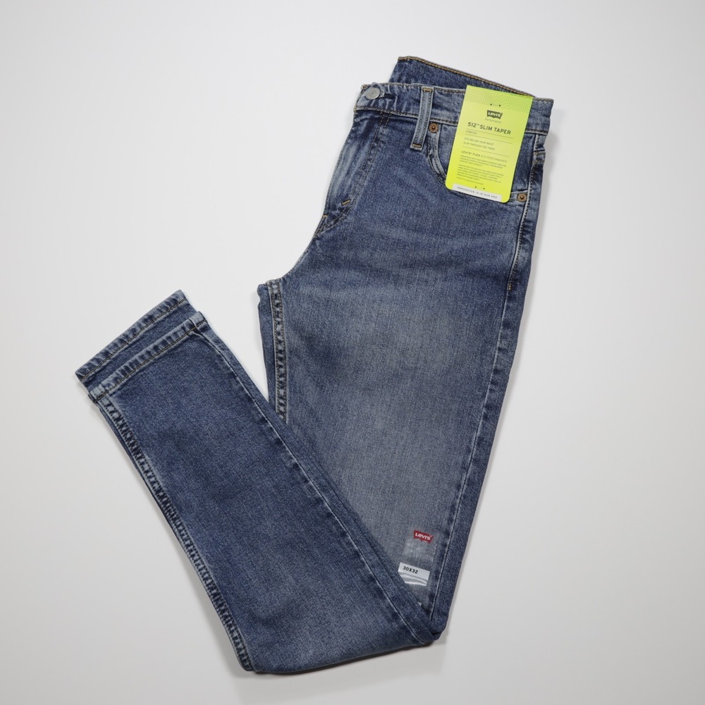 Levi's 512 Men's Tapered Slim Fit Flex Stretch Denim Jeans Light Blue W30 L32